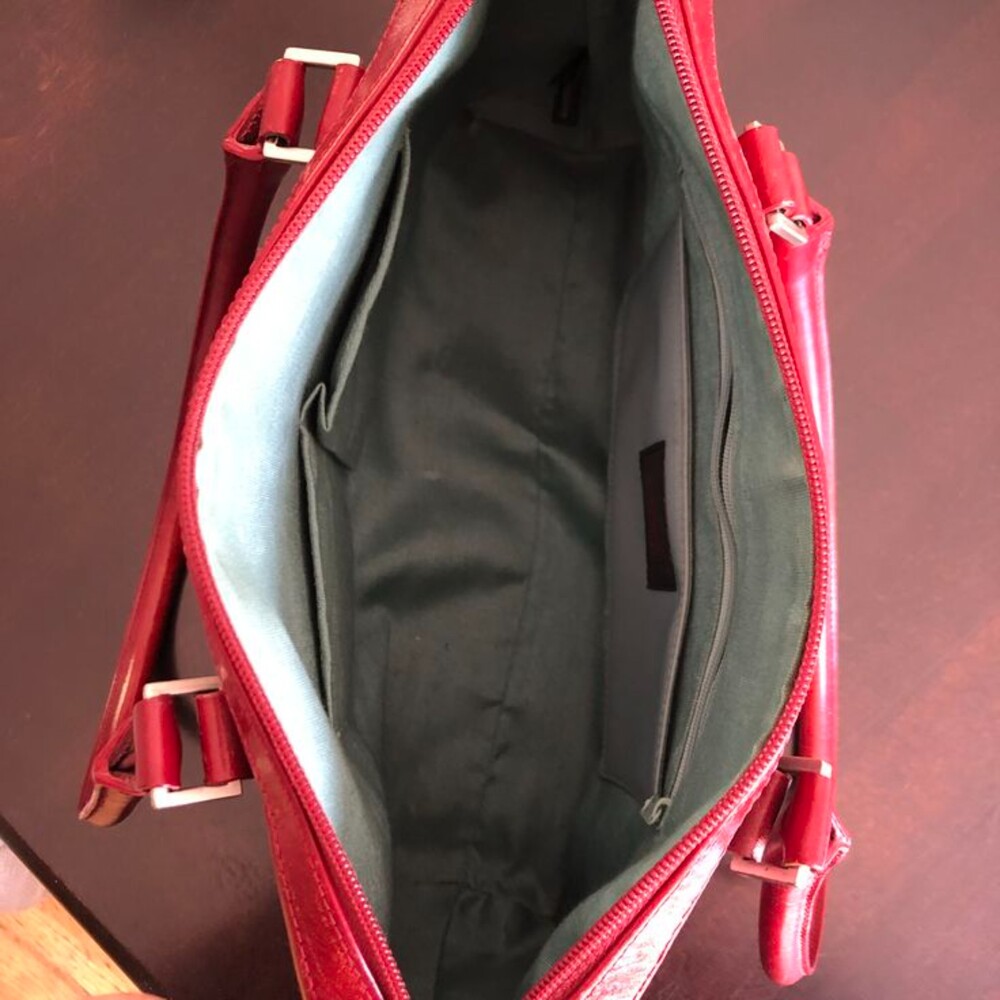 HOBO International Red Satchel Handbag Purse Shoulder Bag - Picture 7 of 15